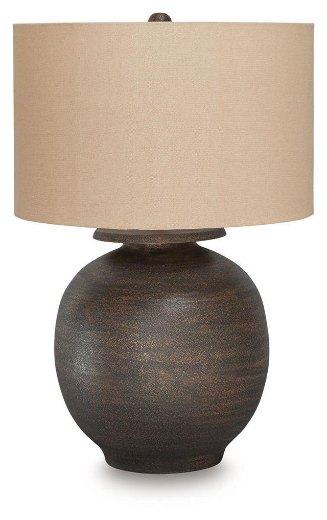 Ashley Carlenbury Metal Table Lamp (1/CN) - Antique Brown