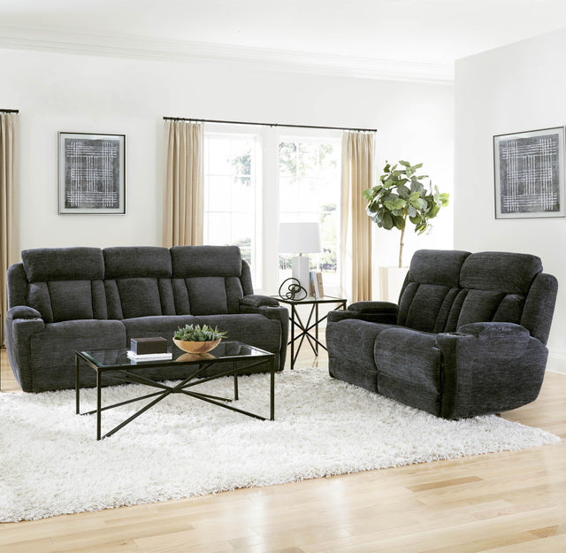 Parker House Dalton - Power Reclining Sofa And Loveseat - Lucky Charcoal