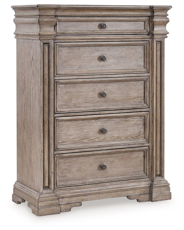 Ashley Blairhurst Five Drawer Chest - Light Grayish Brown