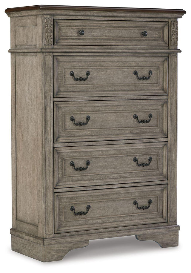 Ashley Lodenbay Five Drawer Chest - Antique Gray/Brown
