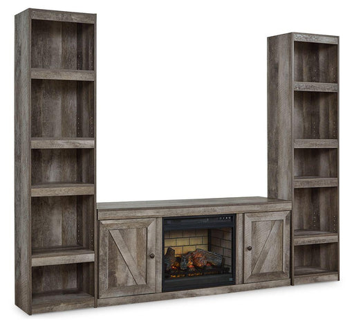 Ashley Wynnlow - Gray - 3-Piece Entertainment Center With Electric Fireplace