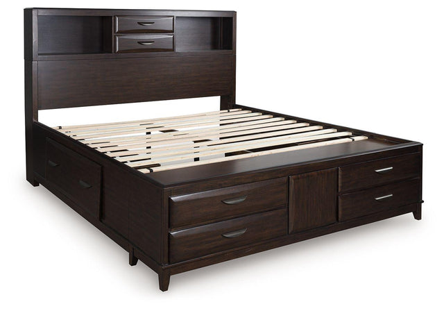 Ashley Vanmore - Dark Brown - California King Storage Bed