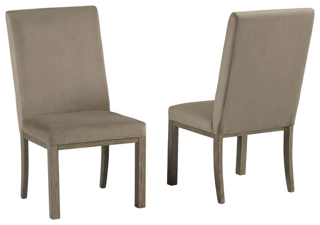 Ashley Chrestner Dining UPH Side Chair (2/CN) - Gray/Brown