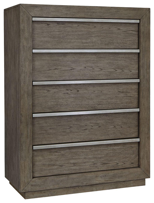 Ashley Anibecca Five Drawer Chest - Weathered Gray