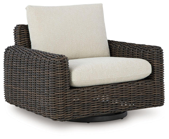 Ashley Kimora Swivel Glider Lounge w/Cushion - Beige/Dark Brown
