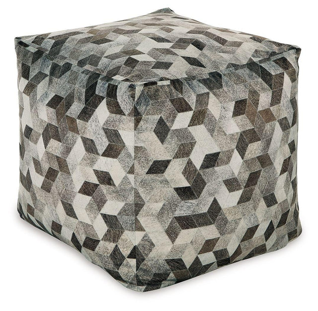 Ashley Albermarle Pouf - Gray/Brown