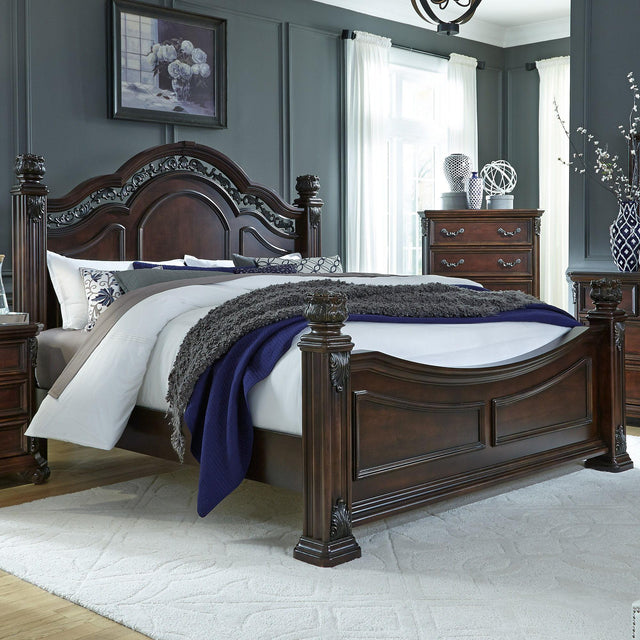 Liberty Furniture Messina Estates - King Poster Bed - Dark Brown