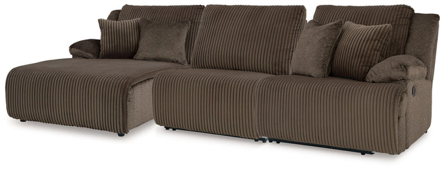 Ashley Top Tier - Chocolate - 3-Piece Reclining Sectional With Laf Press Back Chaise