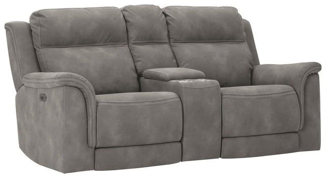 Ashley Next-Gen DuraPella PWR REC Loveseat/CON/ADJ HDRST - Slate