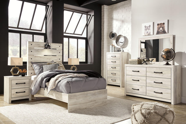 Ashley Cambeck - 5 Pc. - Dresser, Mirror, Twin Panel Bed - Whitewash