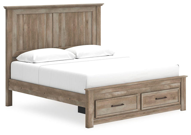 Ashley Yarbeck - Sand - King Panel Bed With Storage