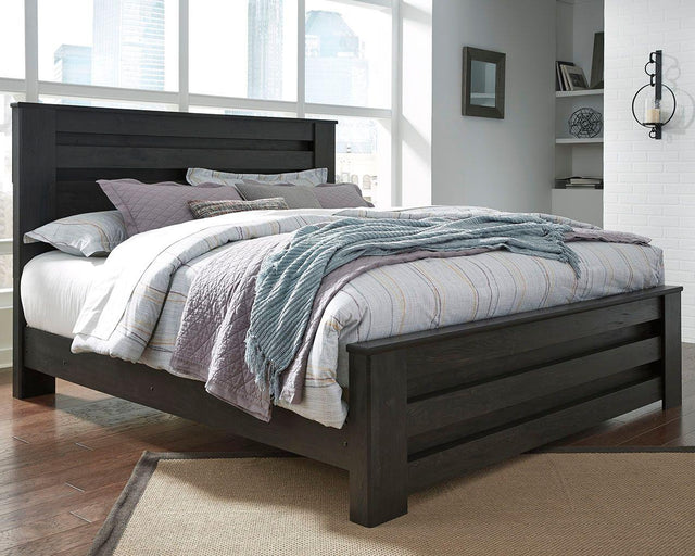 Ashley Brinxton - Charcoal - King Panel Bed