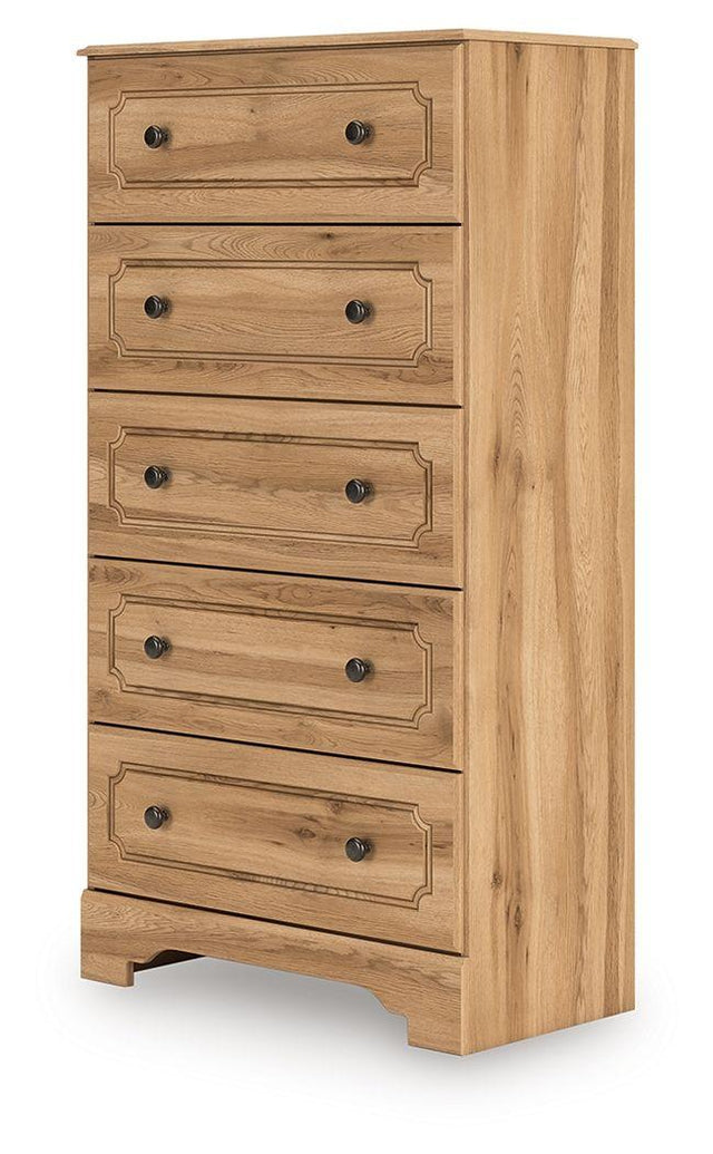 Ashley Aleaport Five Drawer Chest - Warm Brown
