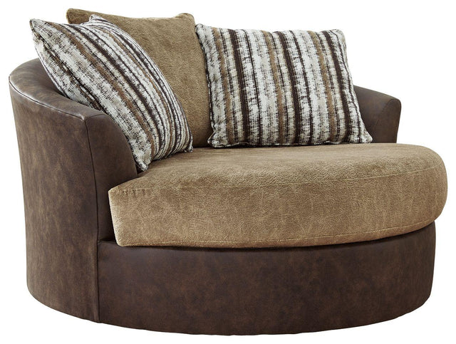 Ashley Alesbury Oversized Swivel Accent Chair - Chocolate
