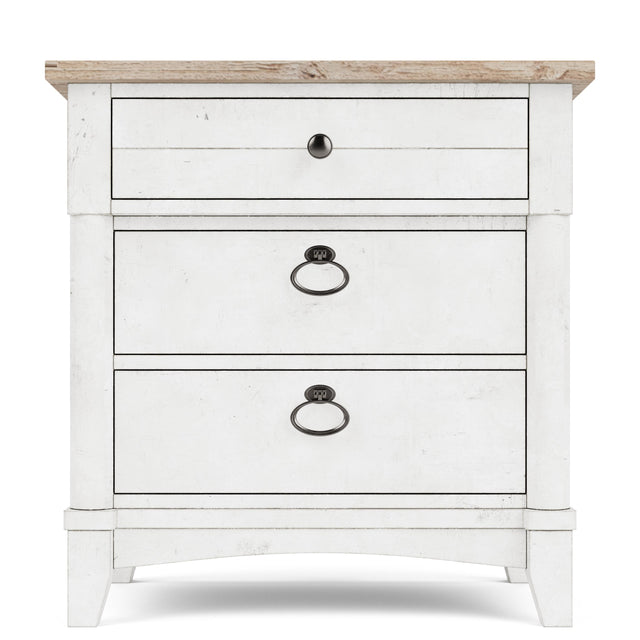 Riverside Furniture Maddox - Three Drawer Nightstand - White