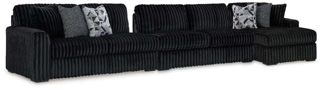 Ashley Midnight-Madness - Onyx - 3-Piece Sectional With Raf Corner Chaise
