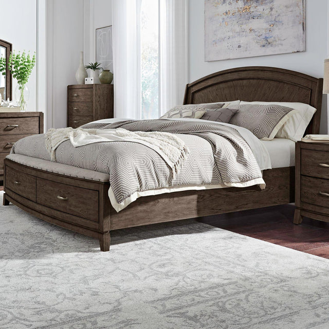 Liberty Furniture Avalon - Queen Panel Storage Bed - Brown
