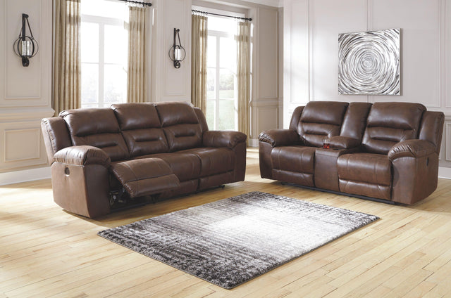 Ashley Stoneland - Chocolate - 2 Pc. - Power Sofa, Loveseat
