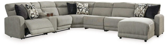 Ashley Colleyville - Stone - 7-Piece Power Reclining Sectional With RAF Press Back Power Chaise