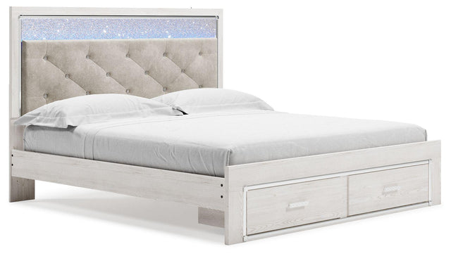 Ashley Altyra - White - King Upholstered Storage Bed