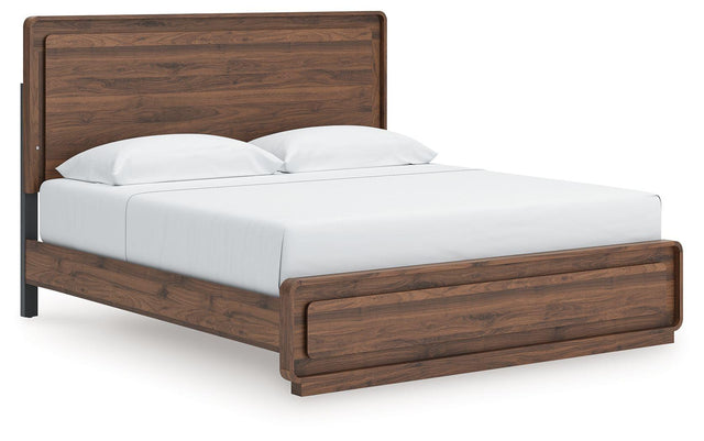 Ashley Fortlorn - King Panel Bed - Walnut Brown