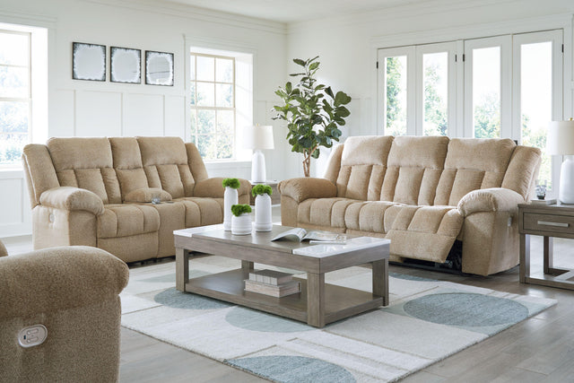Ashley Tip-off - Wheat - 3 Pc. - Power Reclining Sofa, Power Reclining Loveseat, Power Recliner