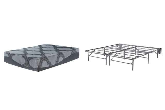 Ashley 12 Inch Ashley Hybrid - Gray - 2 Pc. - King Foundation And Mattress
