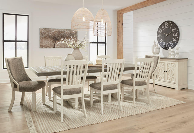 Ashley Bolanburg - Brown / Beige - 11 Pc. - Dining Table, 6 Side Chairs, 2 Uph Side Chairs, Server