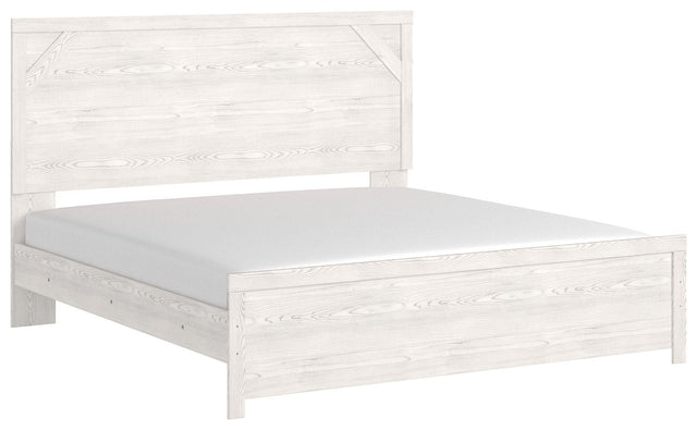 Ashley Gerridan - White / Gray - King Panel Bed
