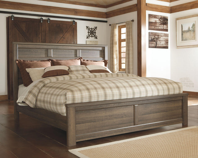 Ashley Juararo - Dark Brown - California King Panel Bed