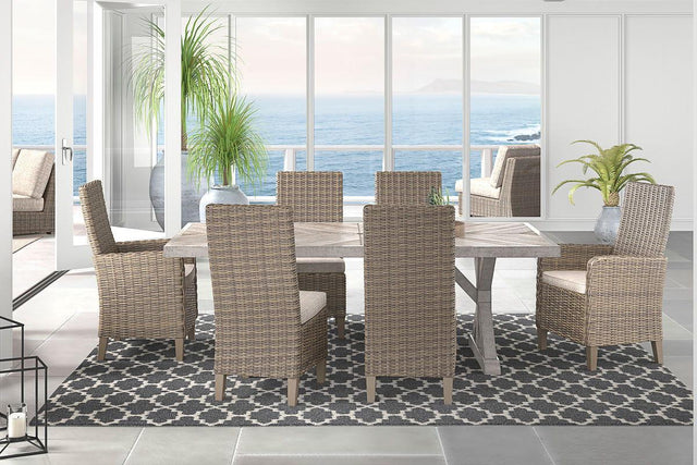 Ashley Beachcroft - 7 Pc. - Dining Set with Chairs - Beige
