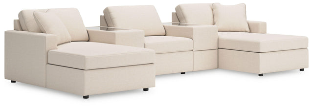 Ashley Modmax - Oyster - 5-Piece Pit Sectional With Storage Consoles