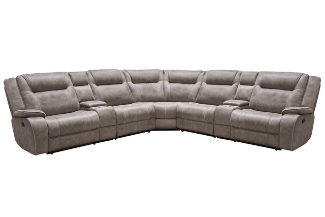 Parker House Blake - 7 Piece Modular Reclining Sectional And Entertainment Console - Desert Taupe