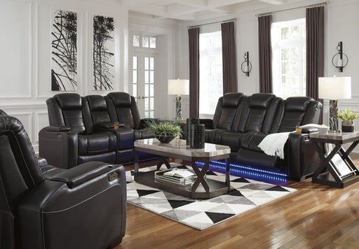 Ashley Party Time - Midnight - 3 Pc. - Power Sofa, Loveseat, Recliner