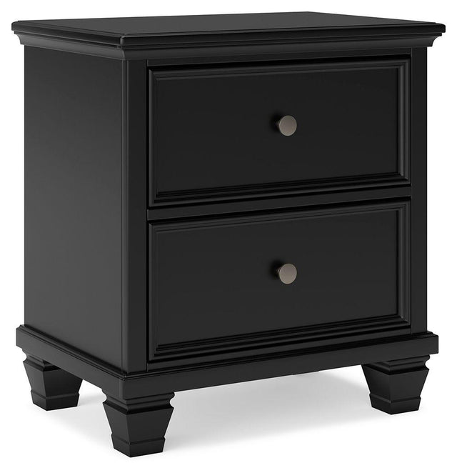 Ashley Lanolee Two Drawer Night Stand - Black