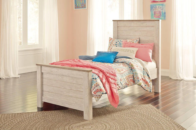 Ashley Willowton - Whitewash - Twin Panel Bed