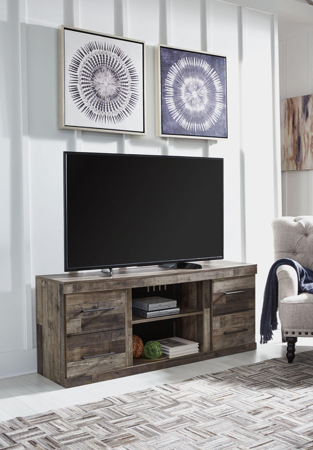 Ashley Derekson LG TV Stand w/Fireplace Option - Multi Gray