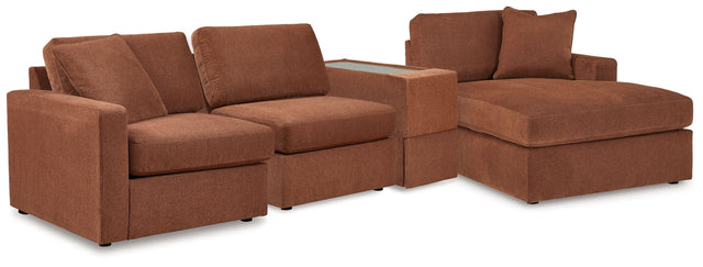 Ashley Modmax - Spice - 4-Piece Sectional With Raf Corner Chaise And Storage Console
