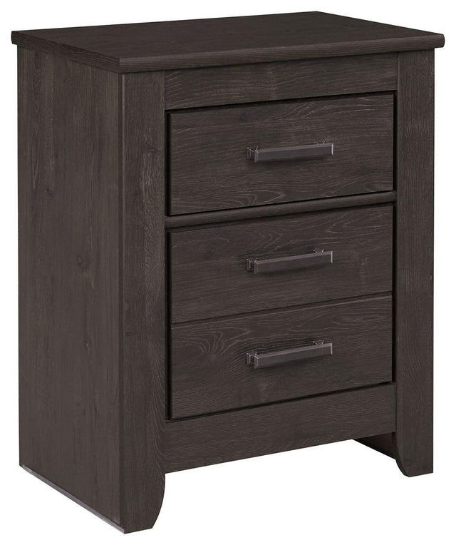 Ashley Brinxton Two Drawer Night Stand - Charcoal
