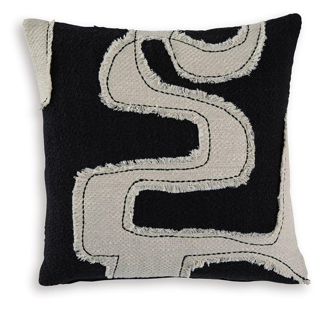 Ashley Veerbank Pillow (4/CS) - Black/Beige