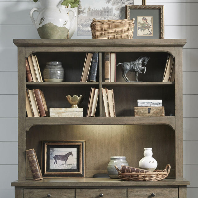 Liberty Furniture Americana Farmhouse - Credenza Hutch - Light Brown