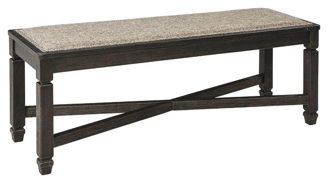 Ashley Tyler Creek Upholstered Bench - Black/Grayish Brown