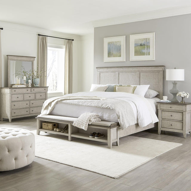 Liberty Furniture Ivy Hollow - 4 Piece Bedroom Set (Queen Storage Bed, Dresser & Mirror, Nightstand) - White