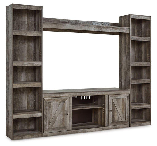 Ashley Wynnlow - Gray - 4-Piece Entertainment Center With LG TV Stand W/Fireplace Option