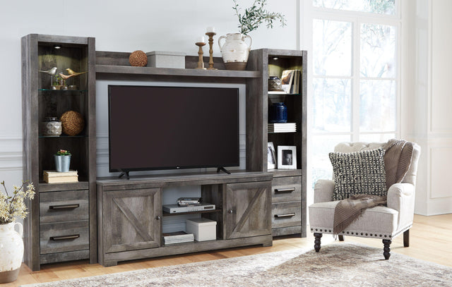 Ashley Wynnlow - Gray - 4 Pc. - Entertainment Center - 63" TV Stand