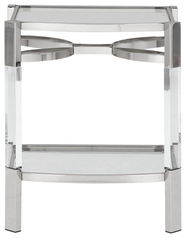 Ashley Chaseton Accent Table - Clear/Silver Finish