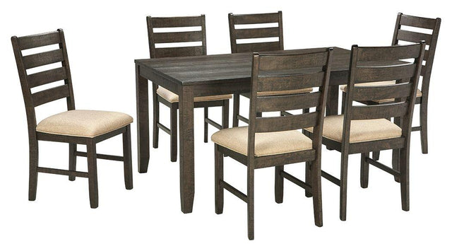 Ashley Rokane Dining Room Table Set (7/CN) - Brown
