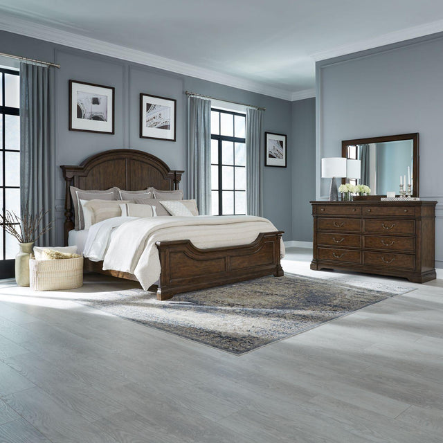 Liberty Furniture Arden Road - 3 Piece Bedroom Set (California King Poster Bed, Dresser & Mirror) - Cherry