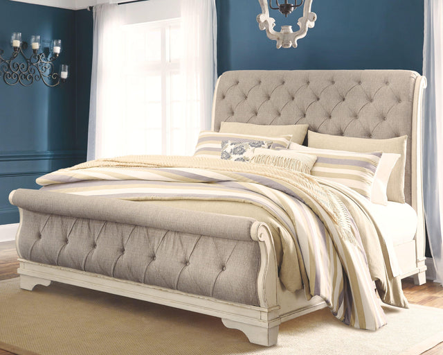 Ashley Realyn - Two-tone - Queen Upholstered Sleigh Bed