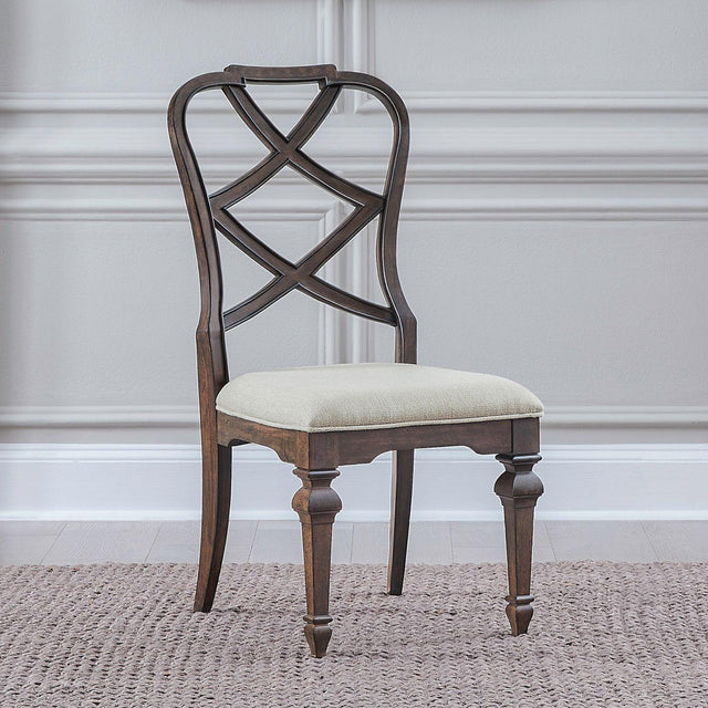 Liberty Furniture Provence Park - Wood Back Side Chair (RTA) - Brown